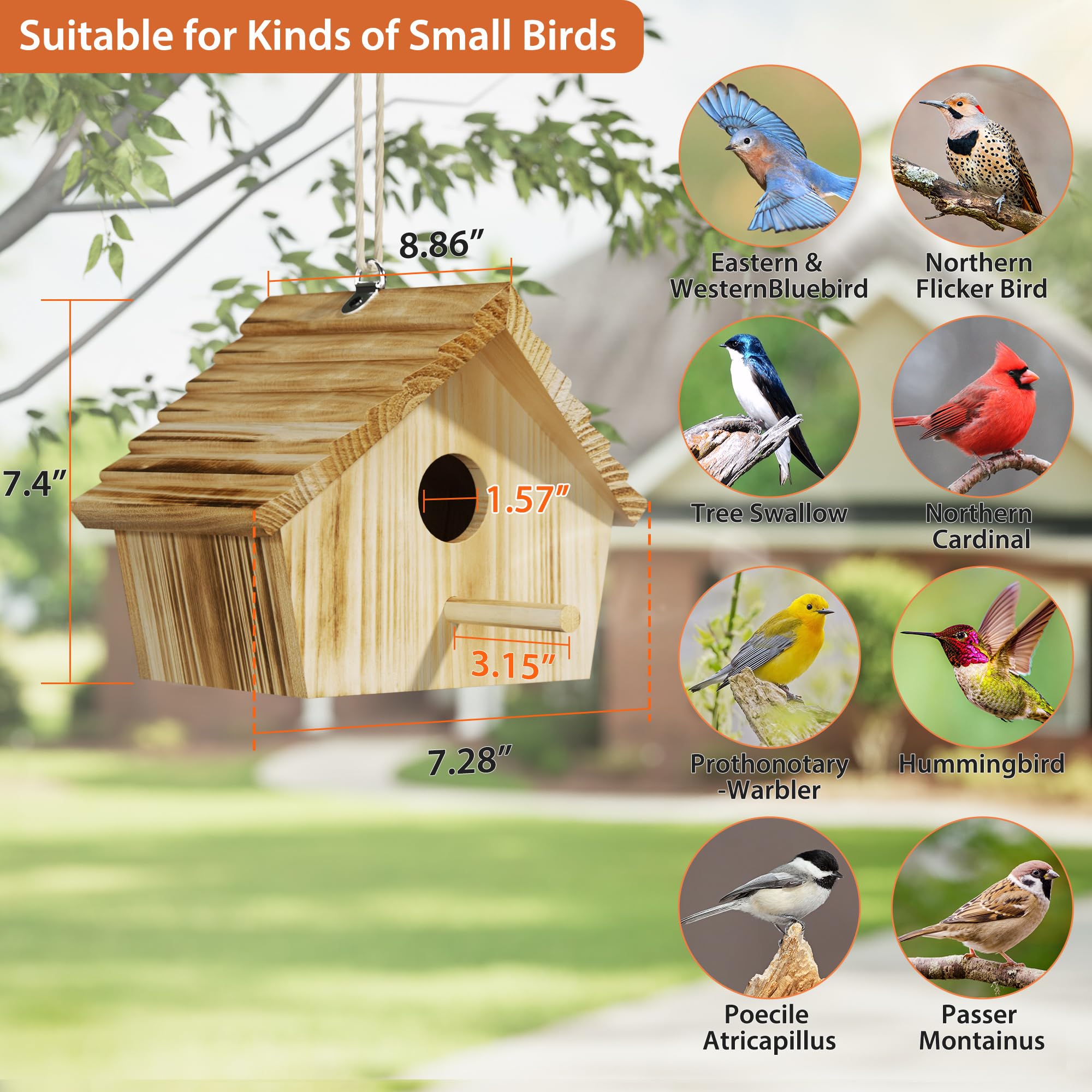 Auslar bird house hanging hook for easy outdoor installation