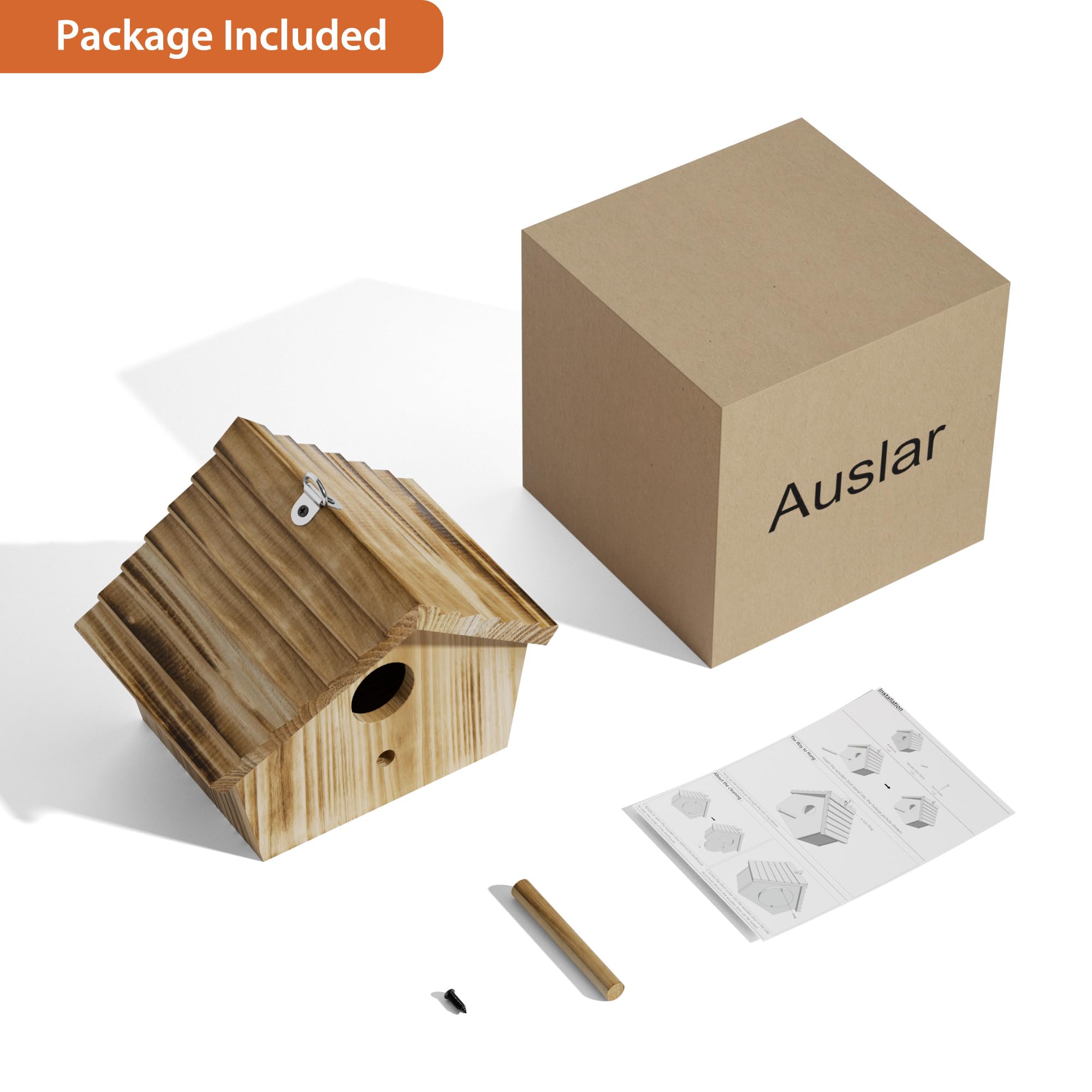 Auslar bird house nesting box inviting birds to nest and observe