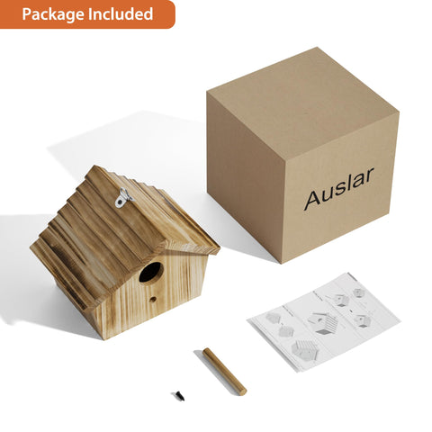 Auslar bird house nesting box inviting birds to nest and observe