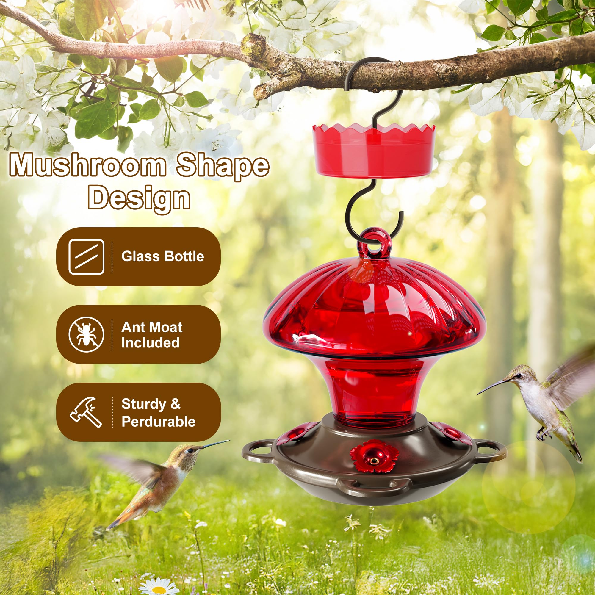 Auslar 15oz glass bottle ideal for easy nectar monitoring.