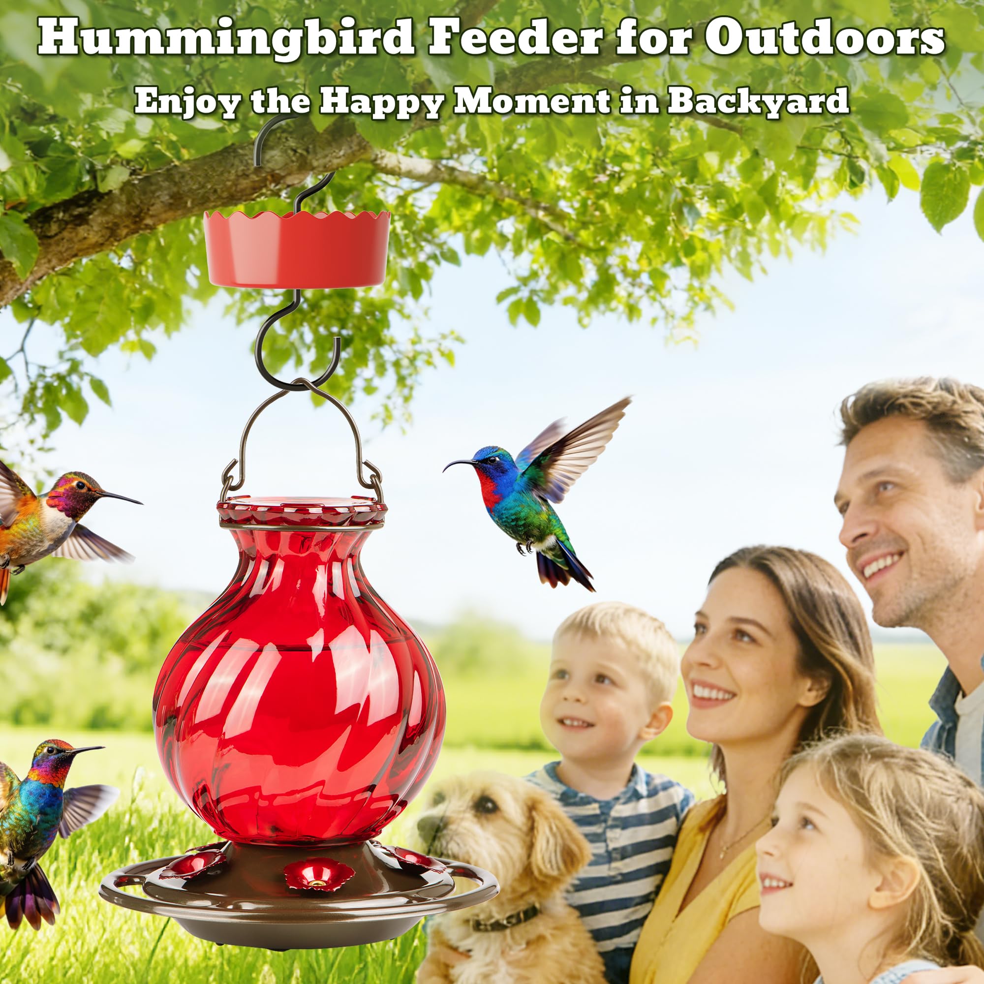 Auslar unique flower bud design attracts hummingbirds with red ports