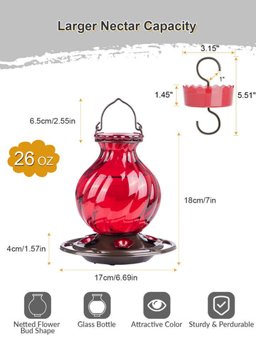 Auslar feeder has a wide-mouth opening for easy filling and cleaning.