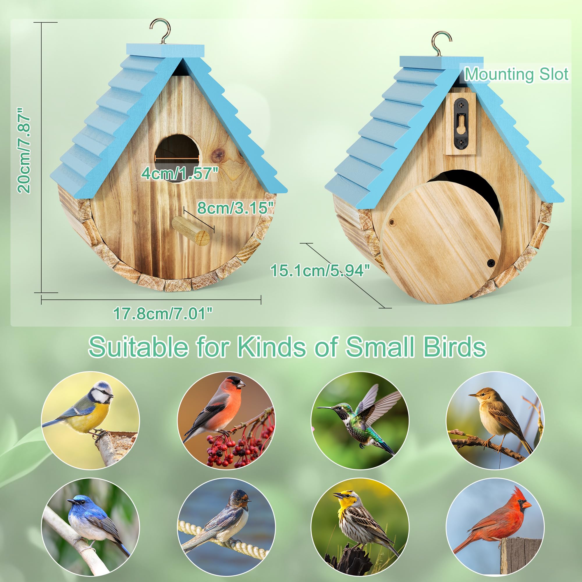 Auslar two installation options — hang or mount with included screws.