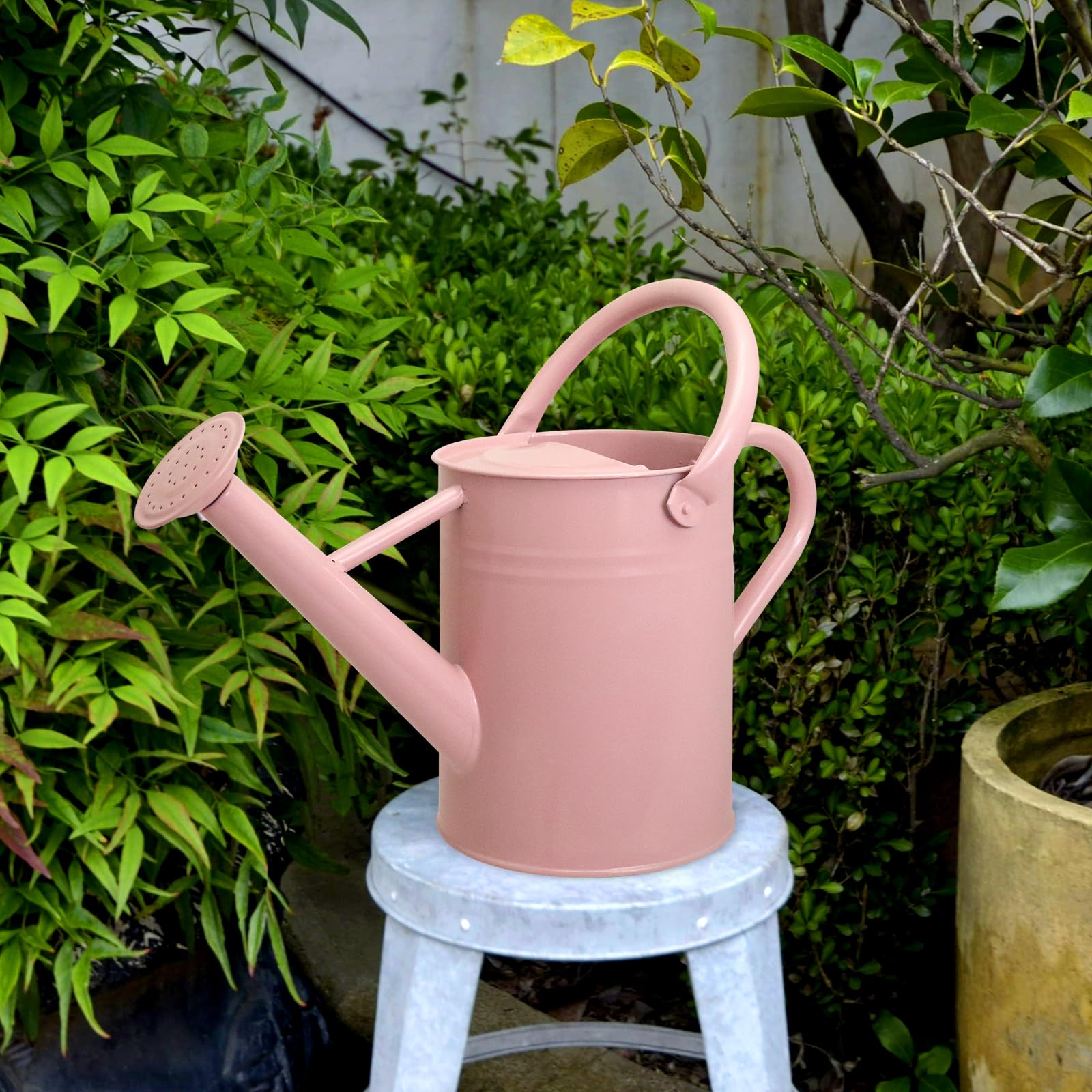 Ausluru stylish galvanized finish enhances any home or garden decor.