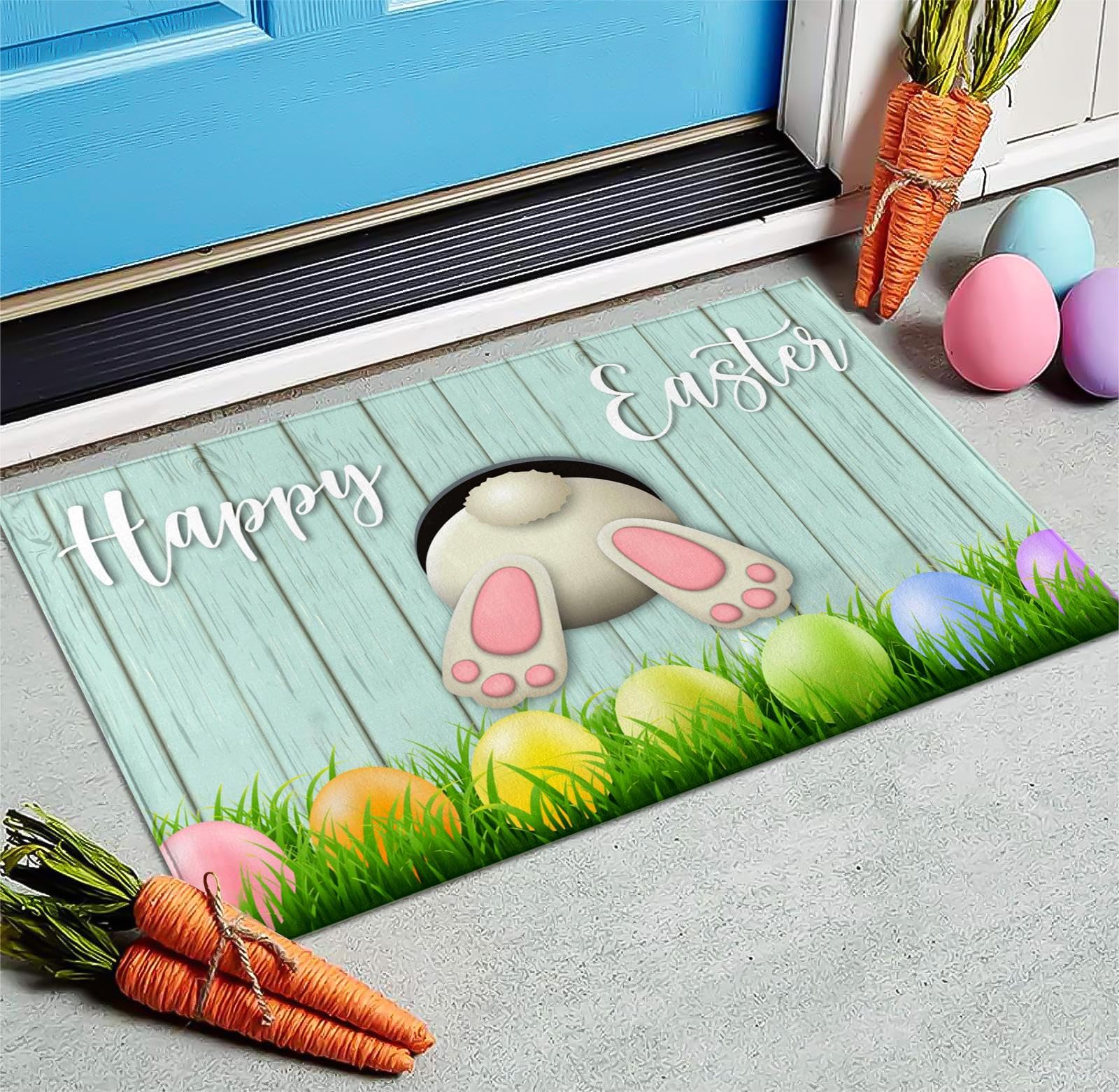 AUSTAB machine-washable door mat for easy cleaning and quick drying.