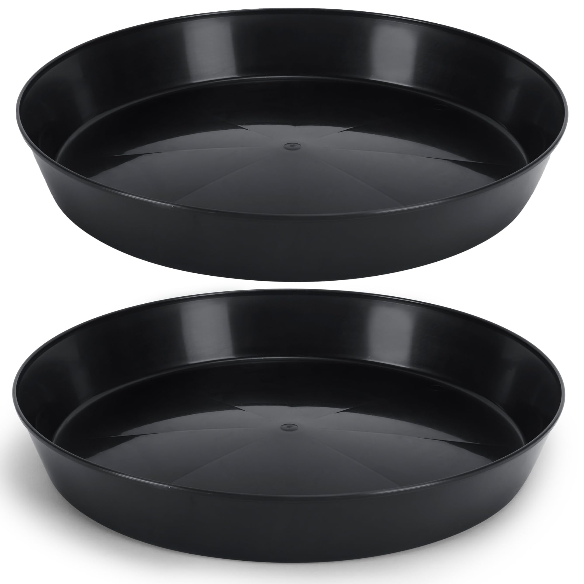 Austin Planter 18-inch black saucer protects hardwood floors from water rings