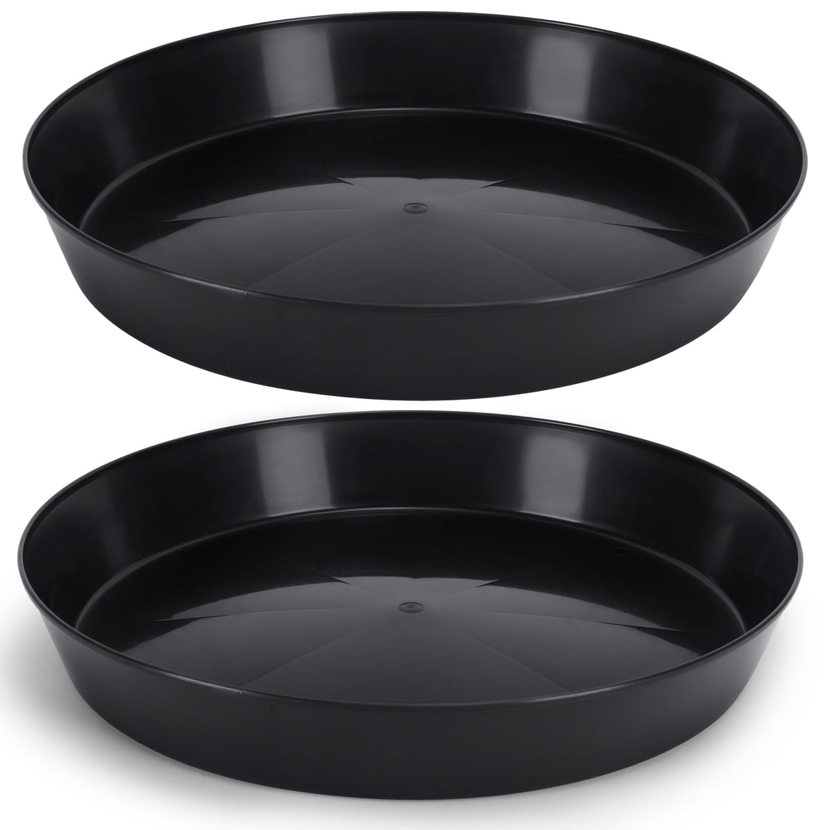 Austin Planter 18-inch black saucer protects hardwood floors from water rings