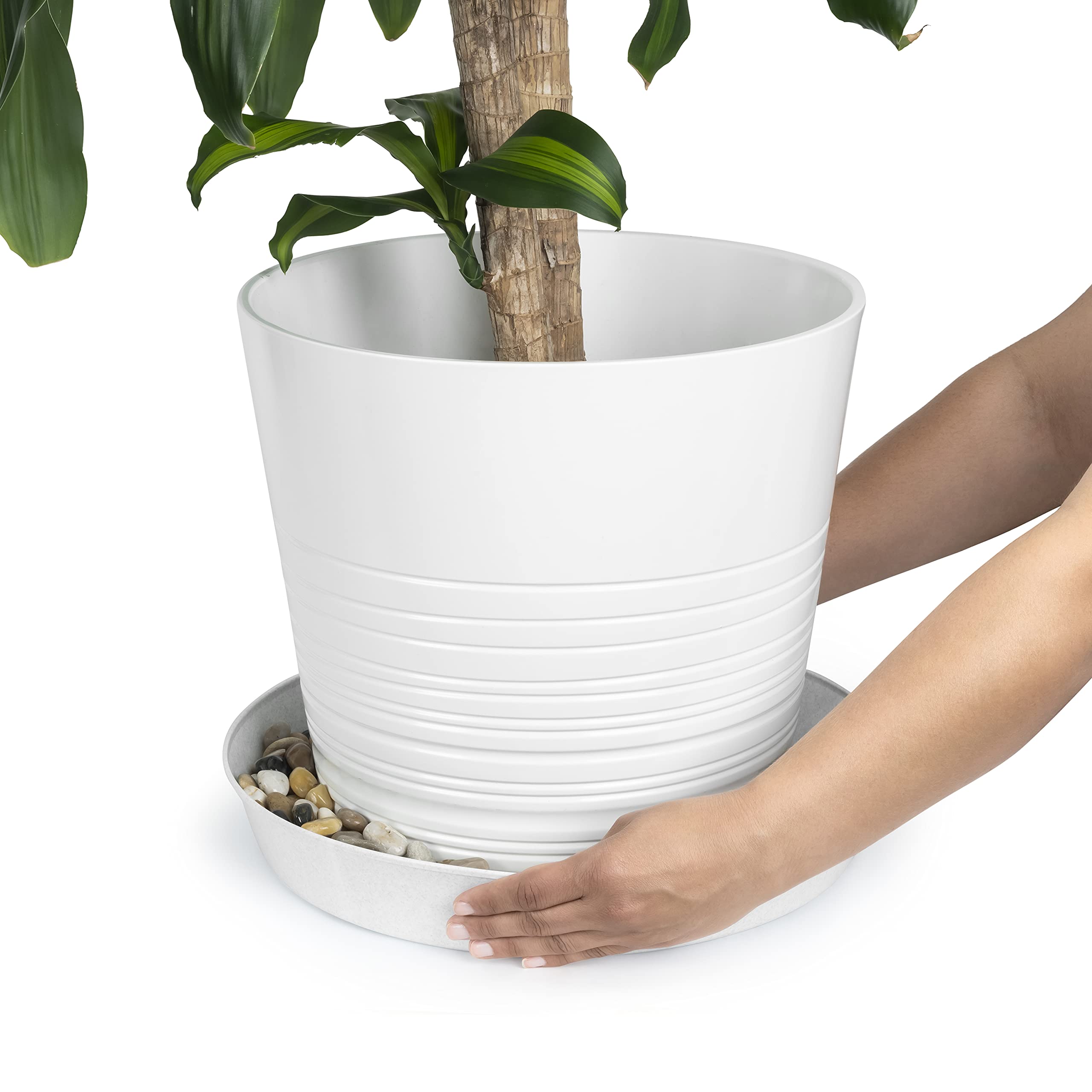 Austin Planter saucer built on a 16.3 inch base for stability.