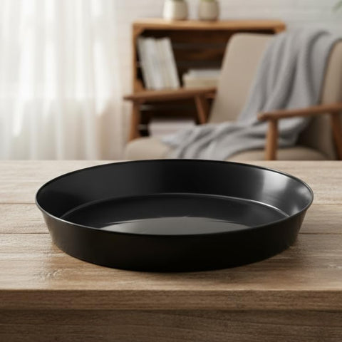 Austin Planter 18-inch saucer with flat inner surface supports pots evenly