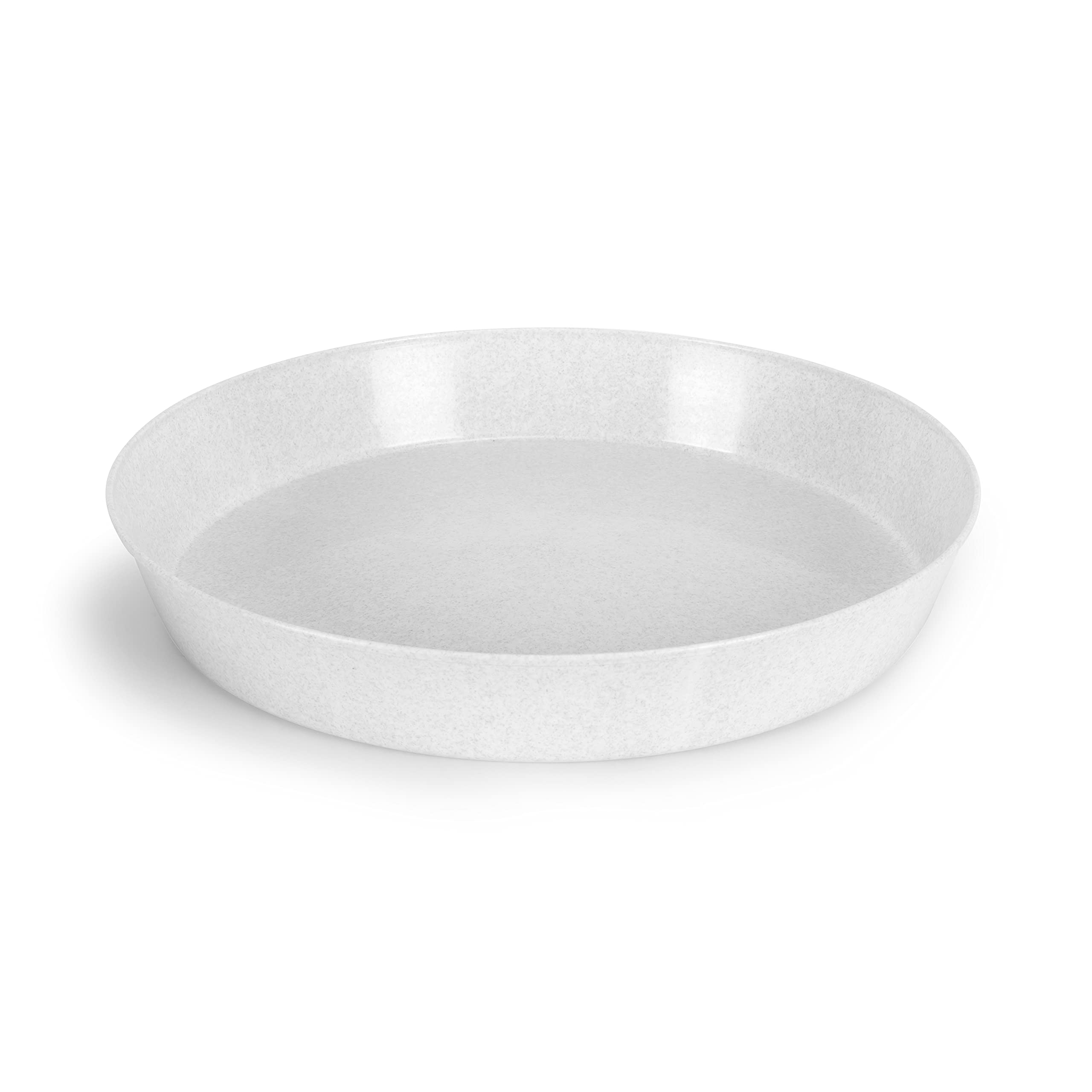Austin Planter saucer in white granite color adds subtle elegance.