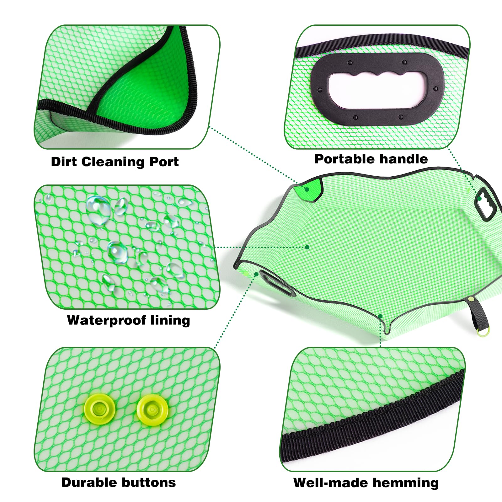 Austion Repotting Mat folds flat for easy storage when not in use.