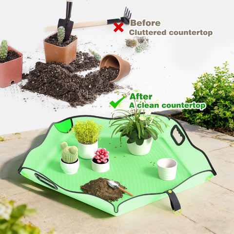 Austion Repotting Mat waterproof EVA-material contains spills during potting.