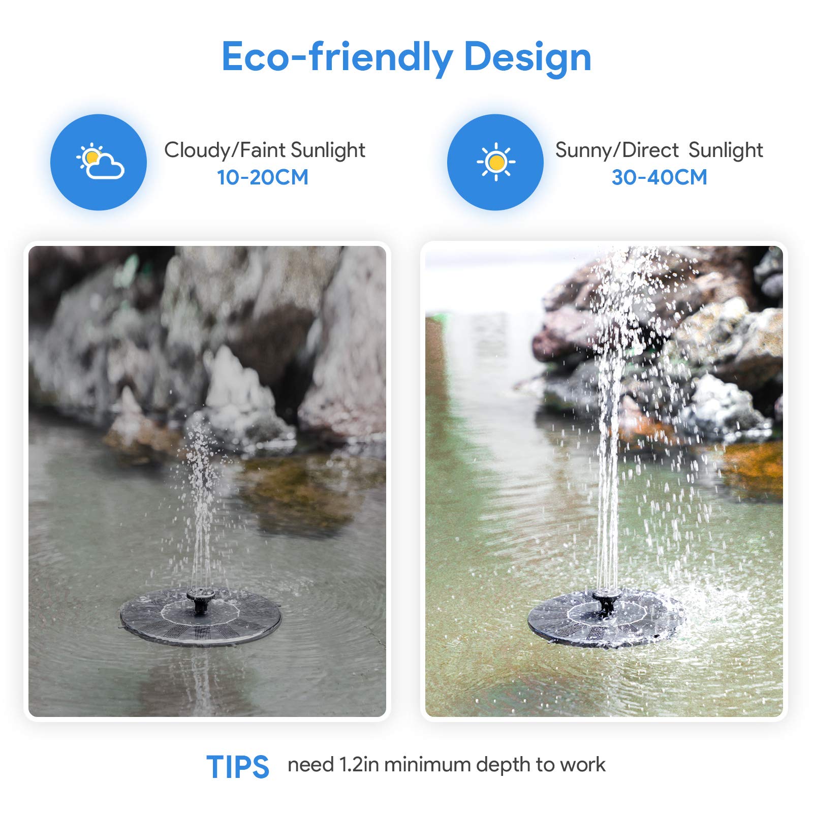 AutGA bird bath setup demonstrates gentle water movement for birds.