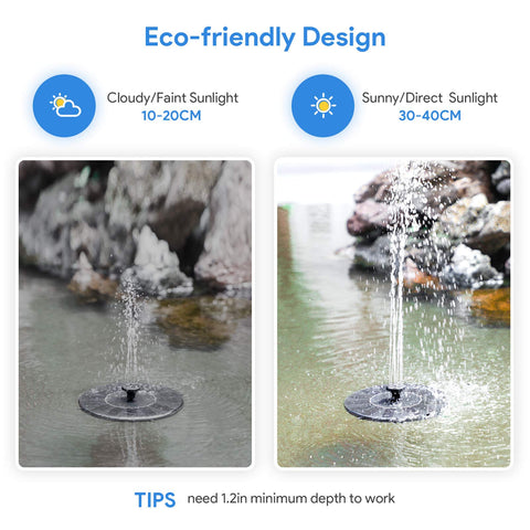 AutGA bird bath setup demonstrates gentle water movement for birds.