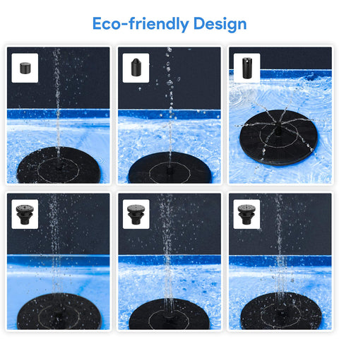AutGA fountain promotes water circulation in a small pond for oxygenation.