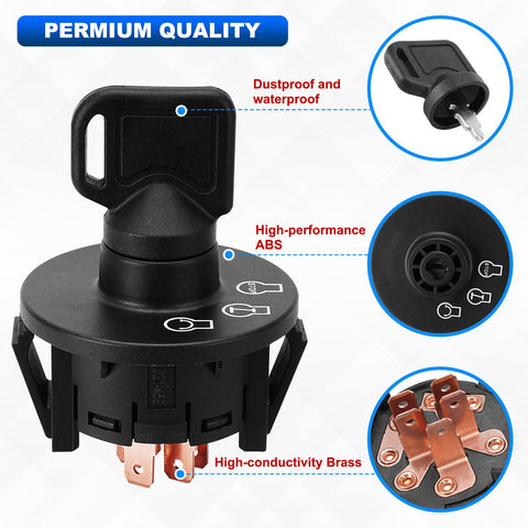 AUTOBABA ignition switch features durable ABS housing and brass contacts.