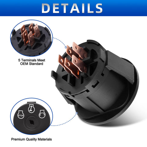 AUTOBABA ignition switch fitment for Bad Boy, Scotts, and other lawn tractors