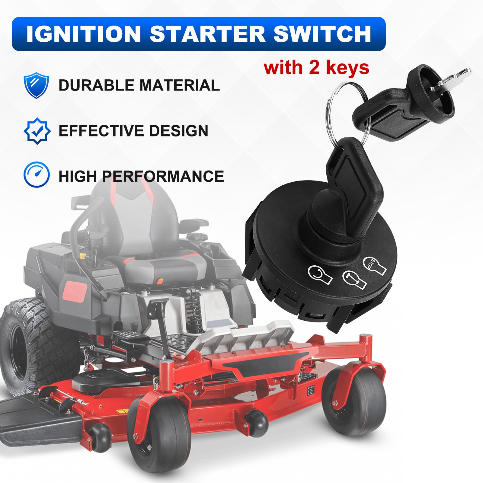 AUTOBABA ignition switch for Toro ZS series enables quick mower starts.