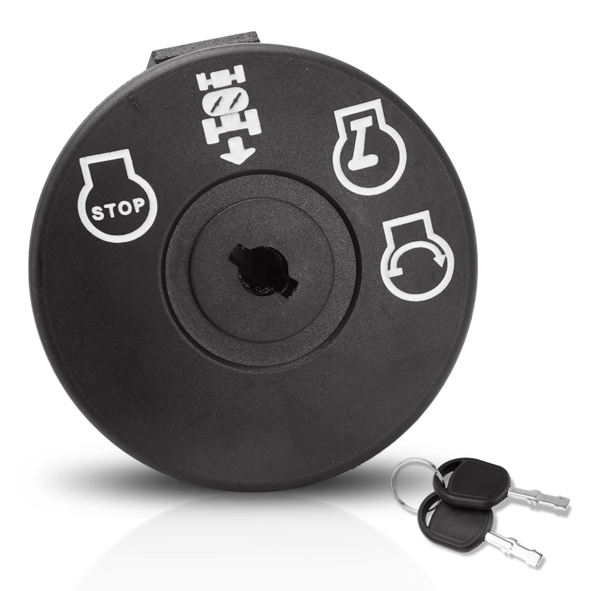 AUTOBABA lawn mower ignition switch 4-position with key for secure starts.