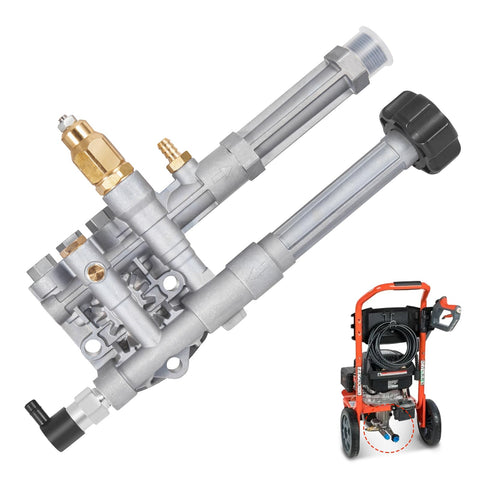 AUTOBABA pump head assembly close-up showing durable aluminum construction