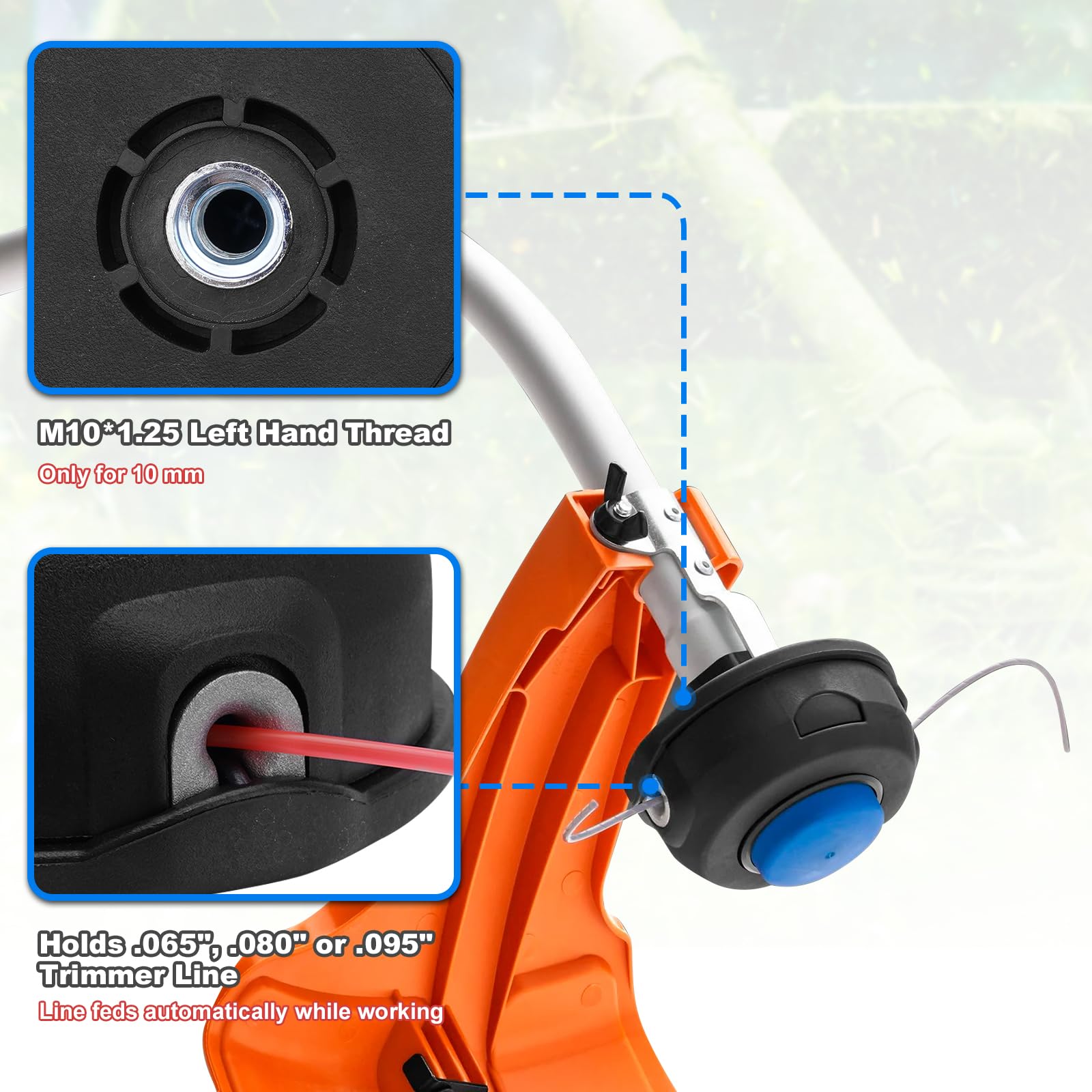 AUTOBABA Split-design trimmer head simplifies line loading and maintenance