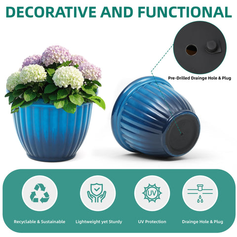 Autodaya planter with drainage holes and removable plugs