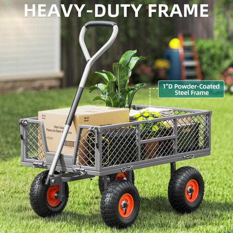 Autodaya heavy-duty wagon suitable for farm tasks and outdoor projects.