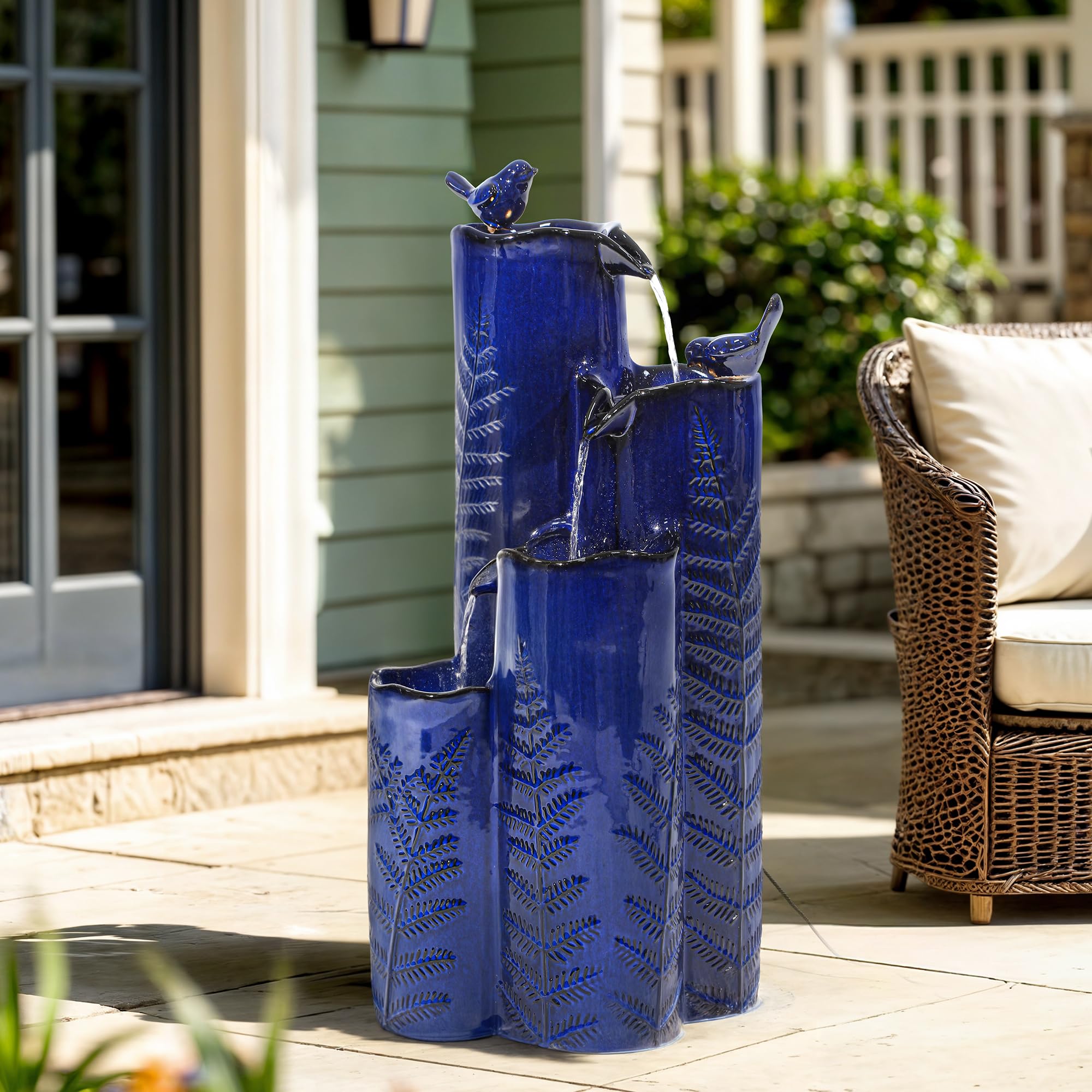 Autodaya embossed fern pattern detail adds natural elegance