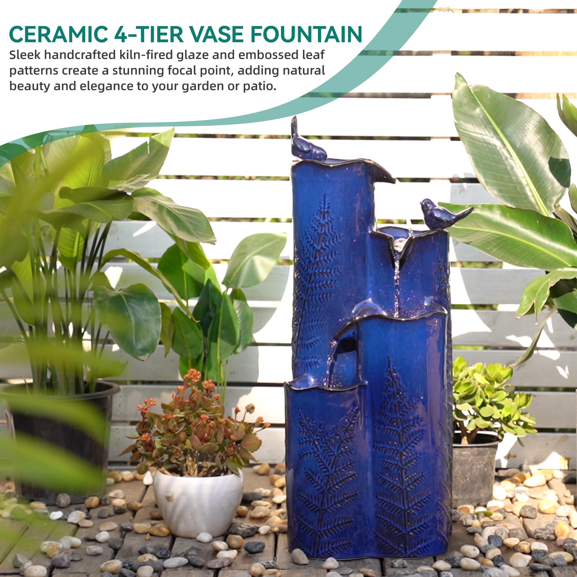 Autodaya four-tier water cascade shows soothing multi-basin flow