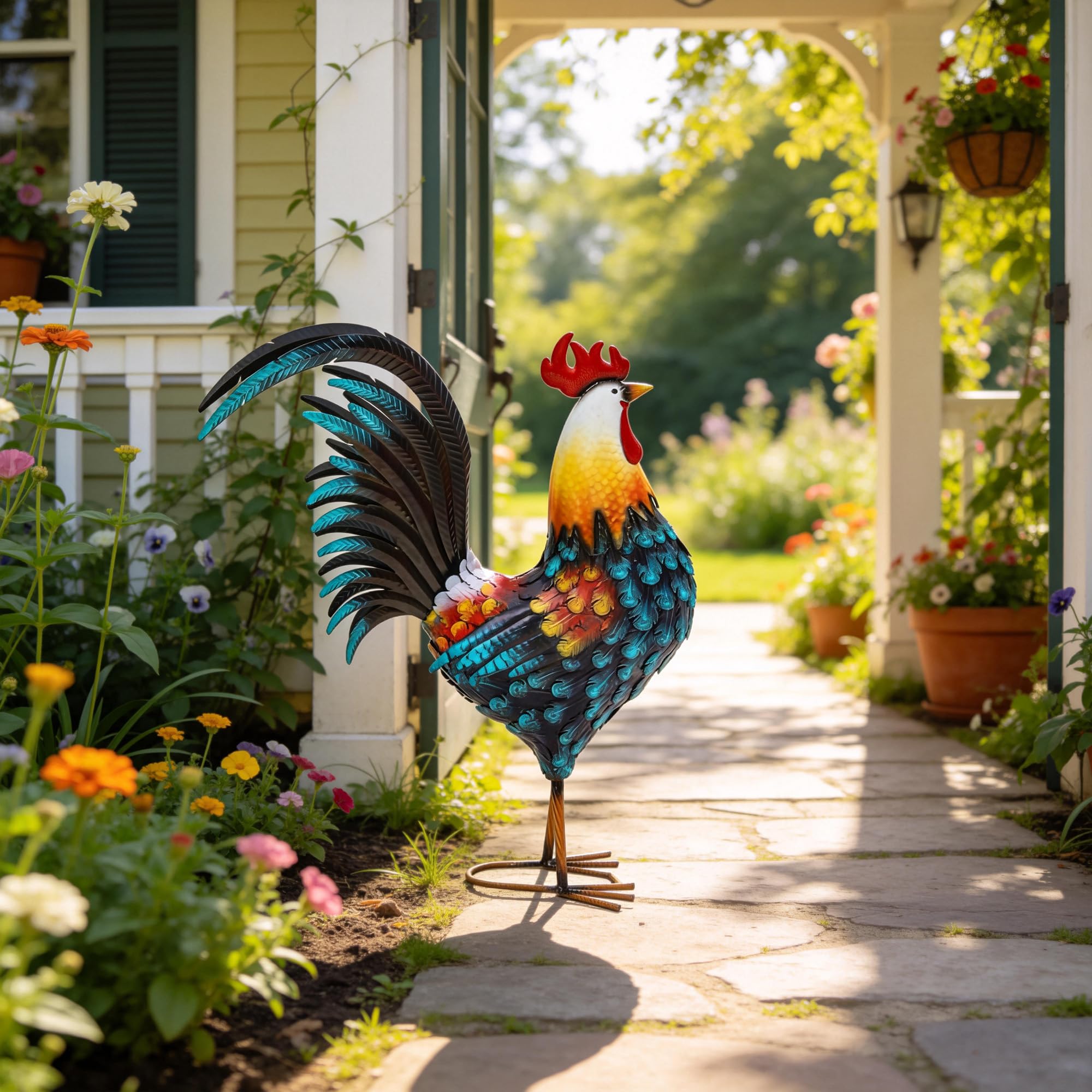 Autodaya kitchen decor rooster figure brings whimsical charm to indoor spaces.