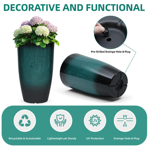 Autodaya large-capacity planters support deep soil for big plants or small trees.