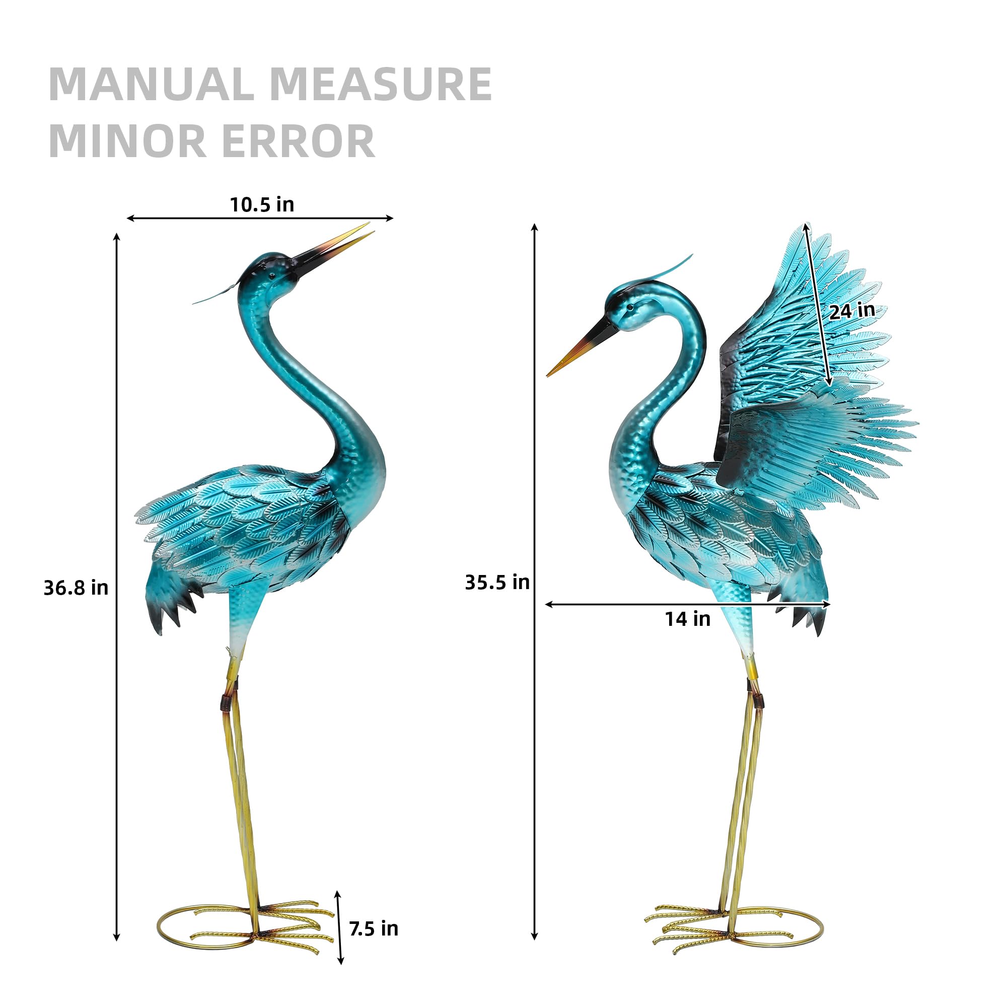 Autodaya metal bird statue complements patios, fences, and yard borders with elegant color.