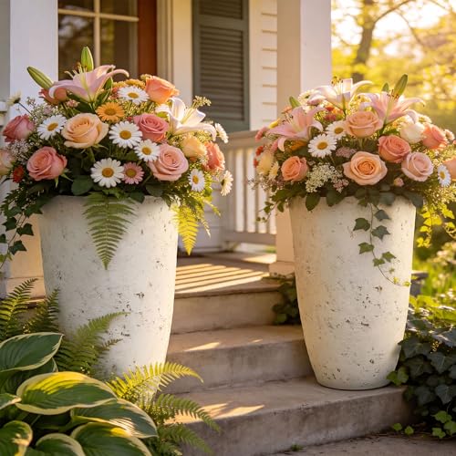 Autodaya two-pack planters for coordinated outdoor displays