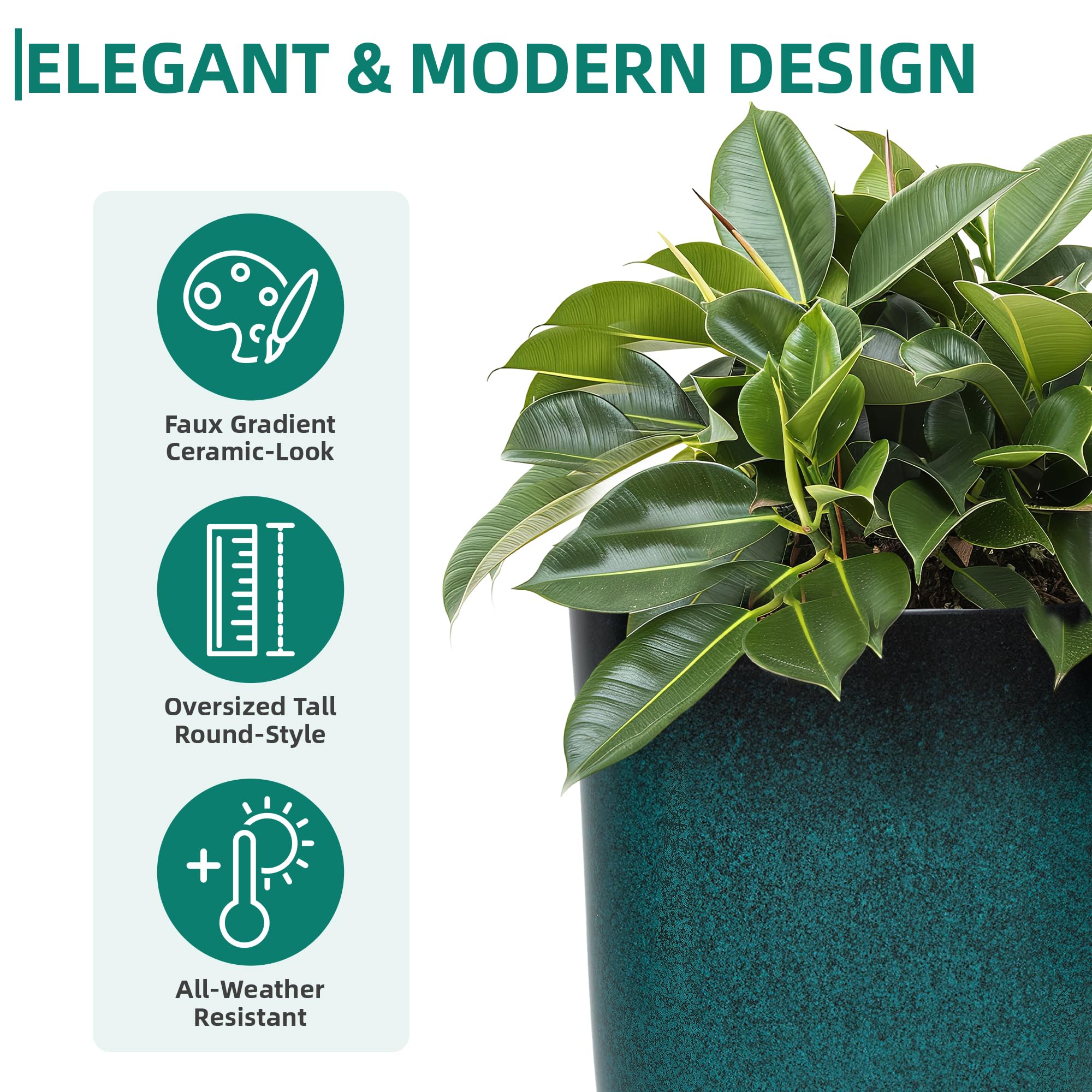 Autodaya versatile planters suit indoor living rooms or outdoor patios.