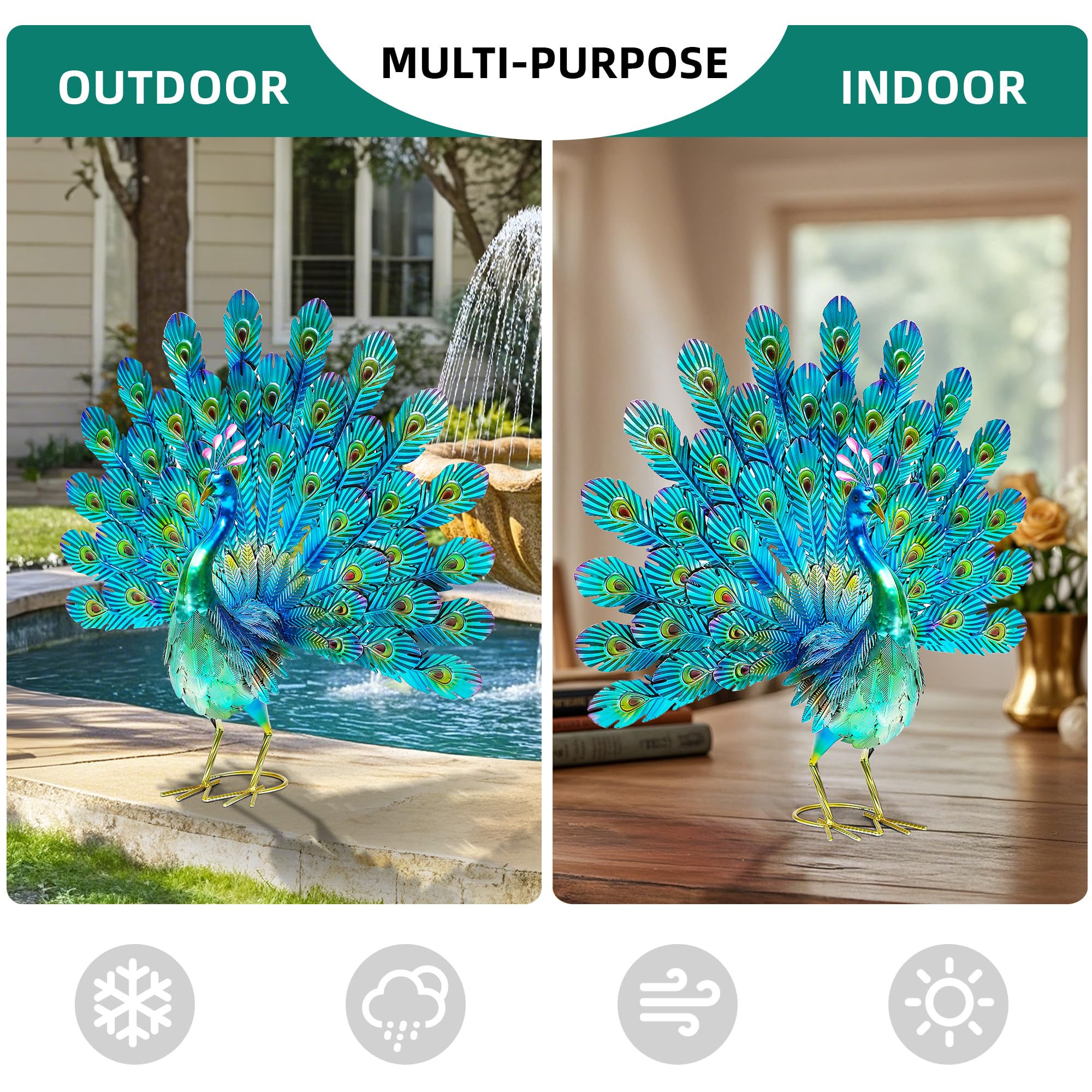 Autodaya weather-resistant sculpture provides durable beauty for patios, lawns, and entryways.