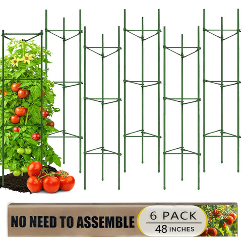 AUTOHAOL tomato cage with 48-inch stakes supports heavy fruit in the garden