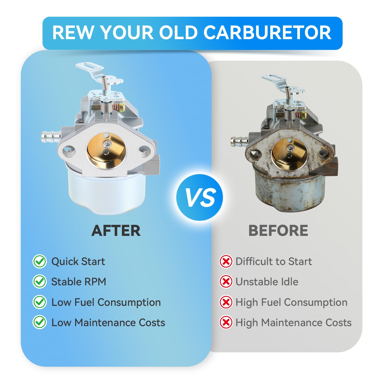 AUTOKAY 640349 carburetor fitted to Tecumseh HMSK engine.