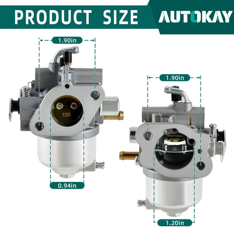 AUTOKAY carburetor kit packaged contents close-up, includes filters and pump for easy replacement