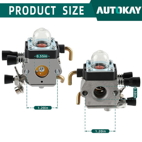 AUTOKAY FS45 carburetor inside bag with replacement kit.