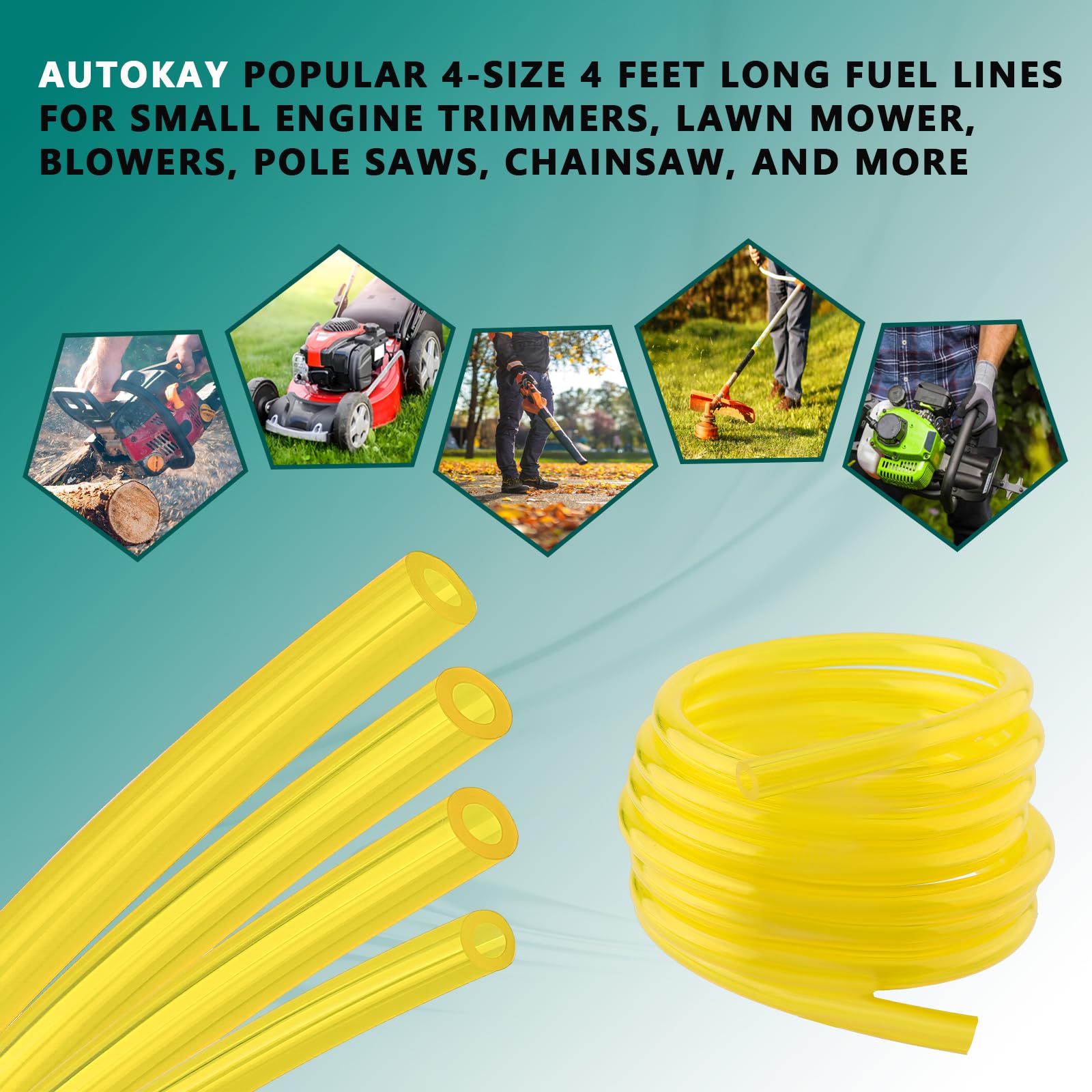 AUTOKAY 1/8 x 3/16 inch hose for reliable small-engine connections.