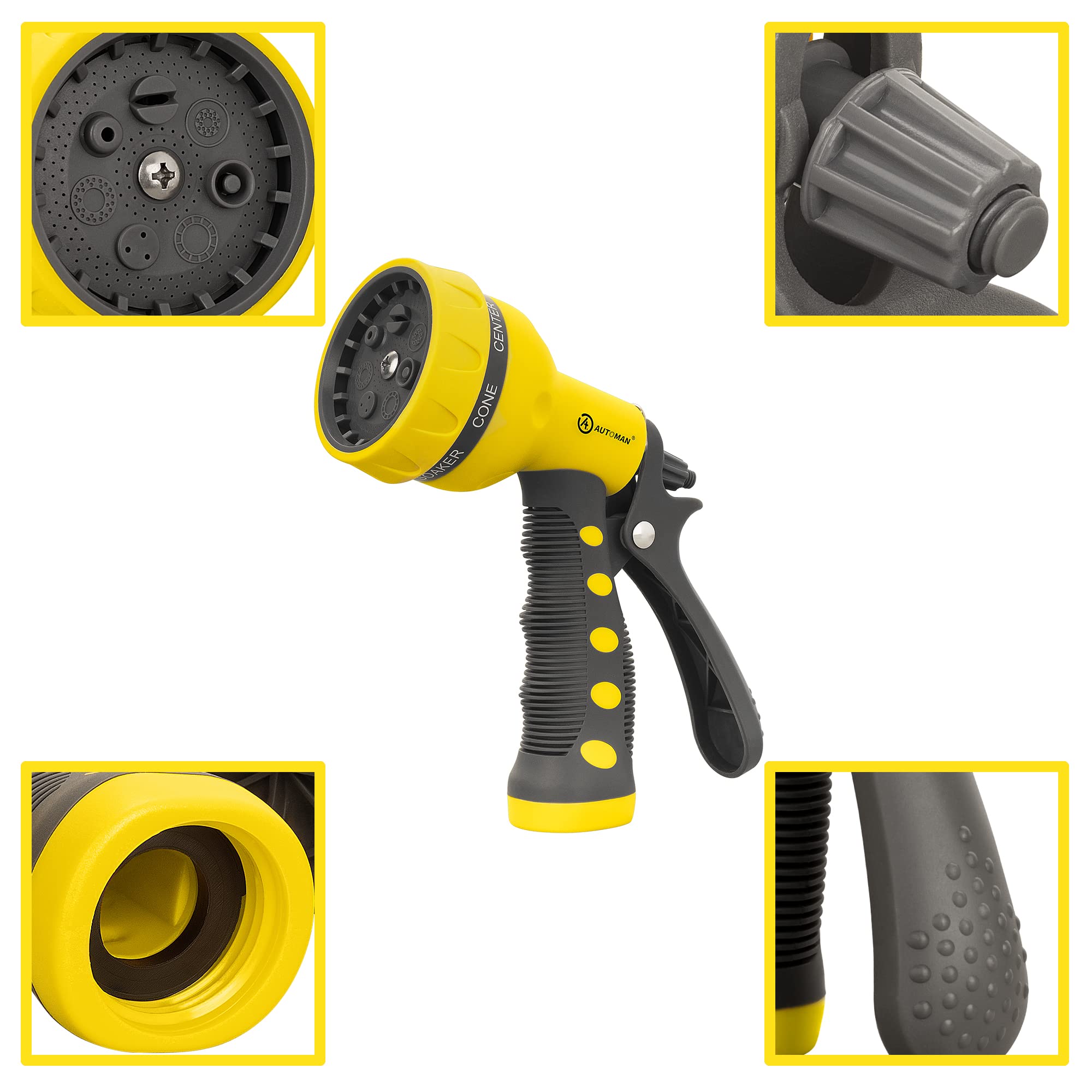 AUTOMAN compatible 3/4-inch GHT threads ensure secure hose connections.