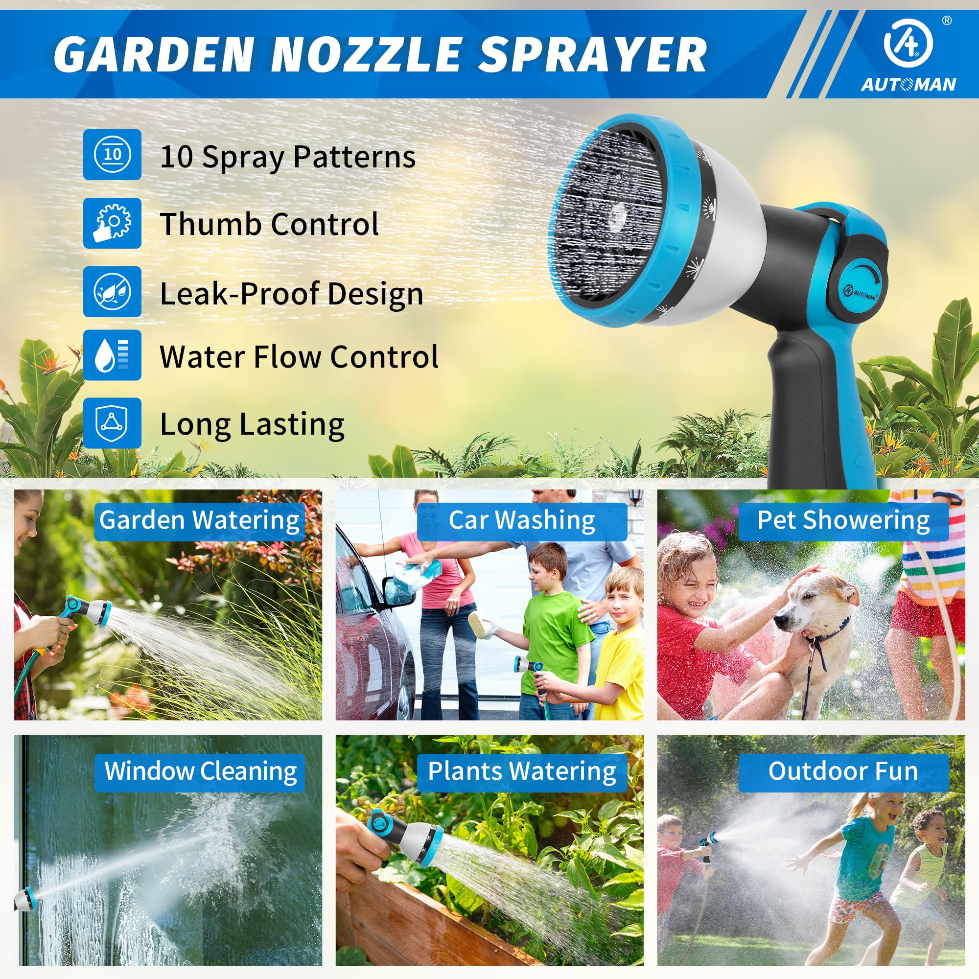 AUTOMAN 3-4-inch Thread compatibility with standard hoses for quick setup.