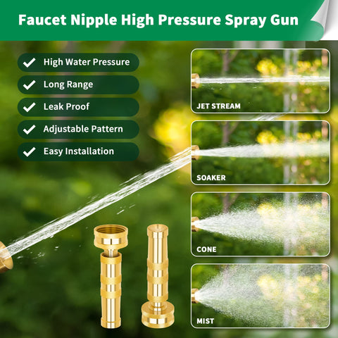 AUTOMAN Brass Hose Nozzle four-hole tip for leak-free, powerful spraying.