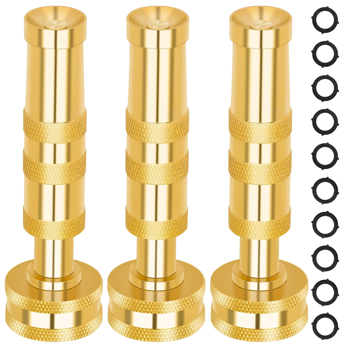 AUTOMAN brass hose nozzle shows heavy-duty construction for tough outdoor tasks.
