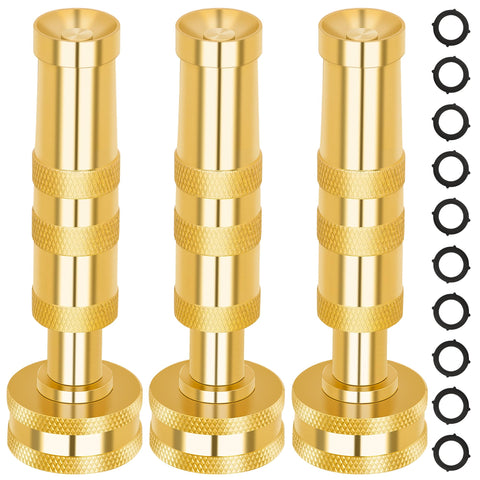 AUTOMAN brass hose nozzle shows heavy-duty construction for tough outdoor tasks.