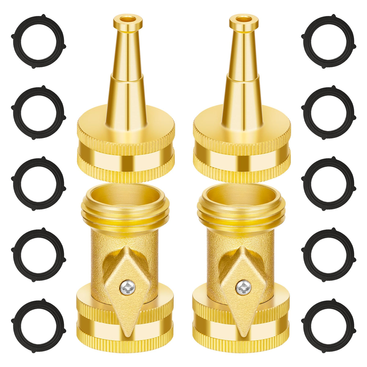 AUTOMAN brass hose nozzle jet spray for powerful cleaning tasks like car washing and decks.