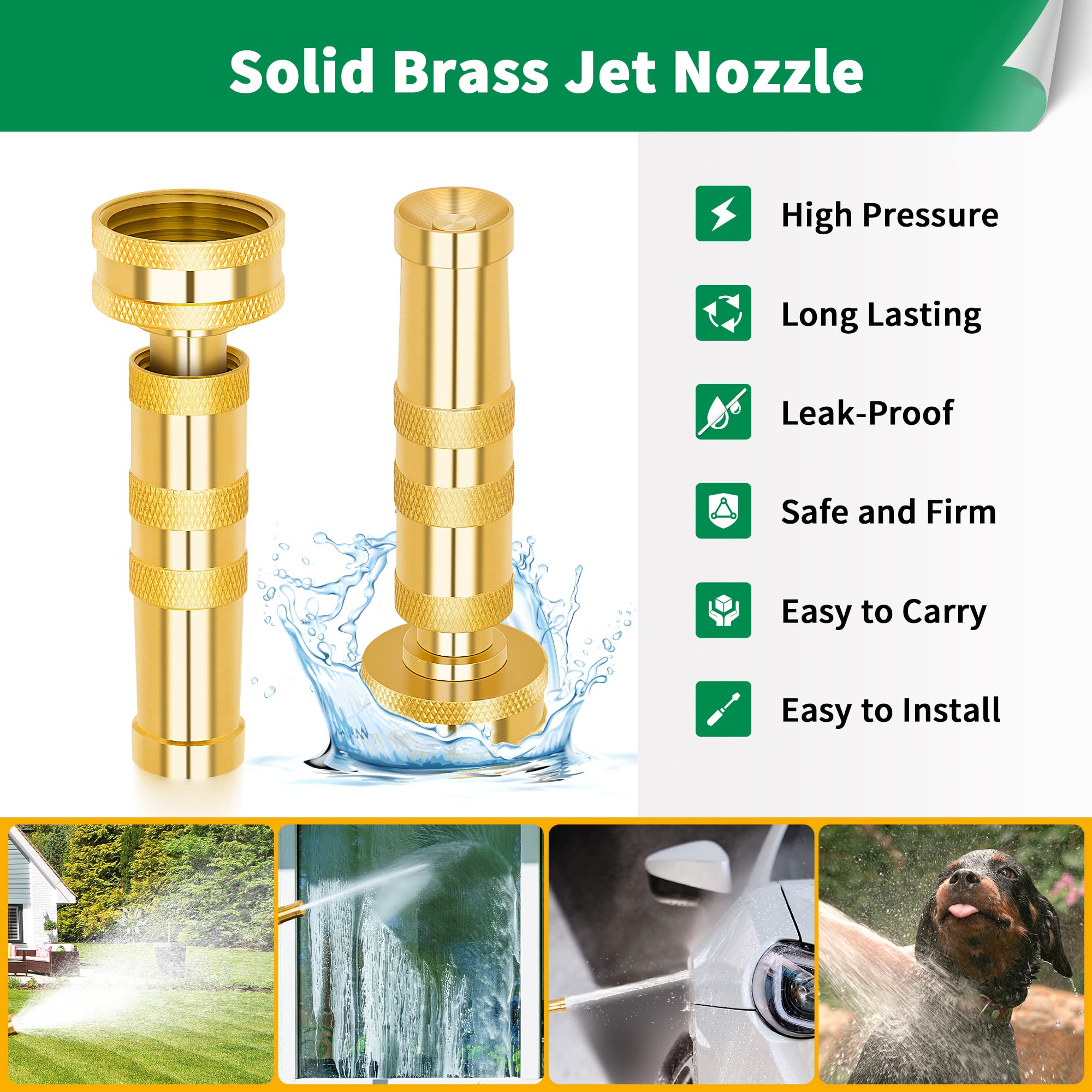 AUTOMAN Brass Hose Nozzle solid brass for long-lasting performance.