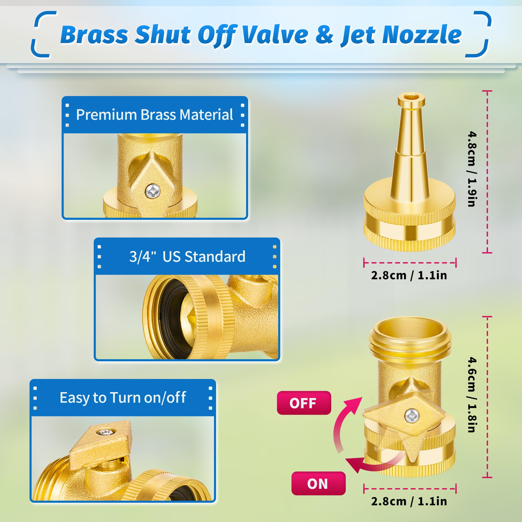AUTOMAN brass jet nozzles delivering high-pressure streams for tough grime.