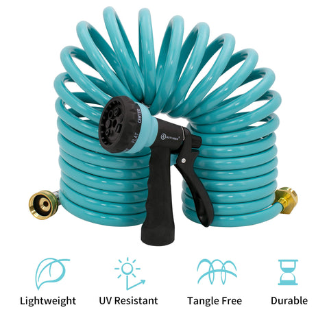 AUTOMAN coil hose in compact retracted form for space-saving storage