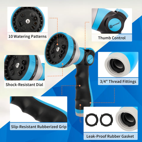 Ergonomic, slip-resistant grip reduces hand fatigue during long sprays